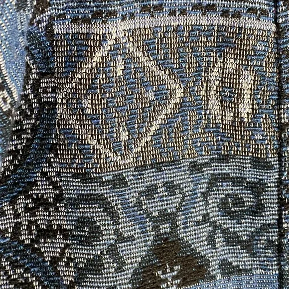 Blue Court By Haband Jacket Womens Medium Blue Tapestry Button Front Pockets - Picture 5 of 16